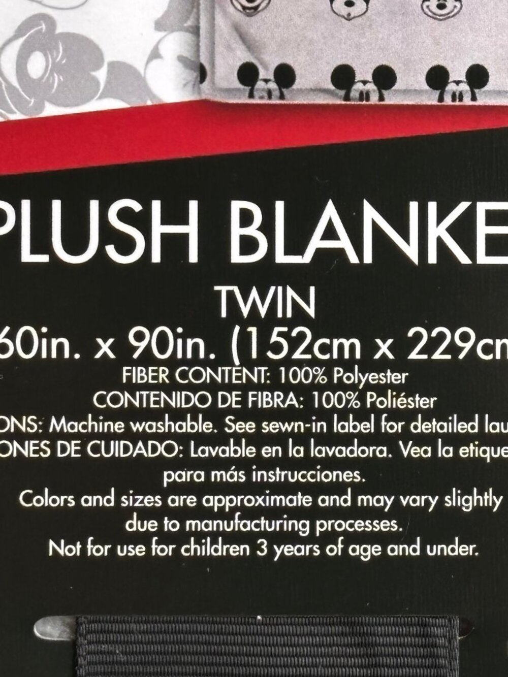 Disney Classic Mickey Mouse FACES Plush Blanket Twin Size 60" x 90" Black Gray - Picture 2 of 6